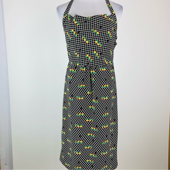 Anthropologie A Rose Has No Teeth Windowpane Floral Dress Small - Picture 1 of 15